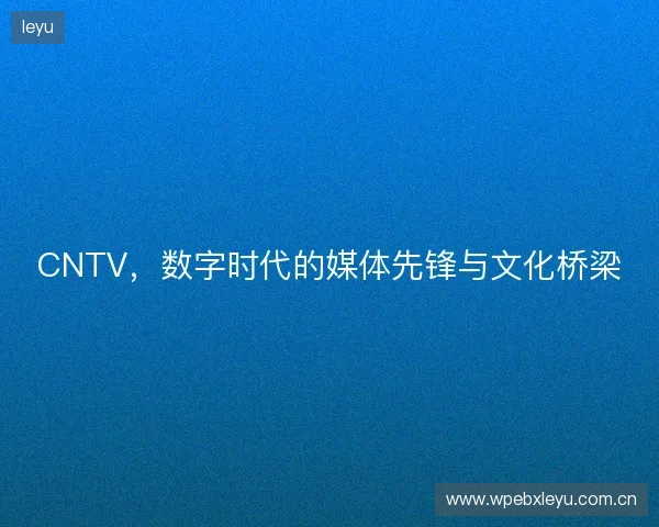 CNTV，数字时代的媒体先锋与文化桥梁